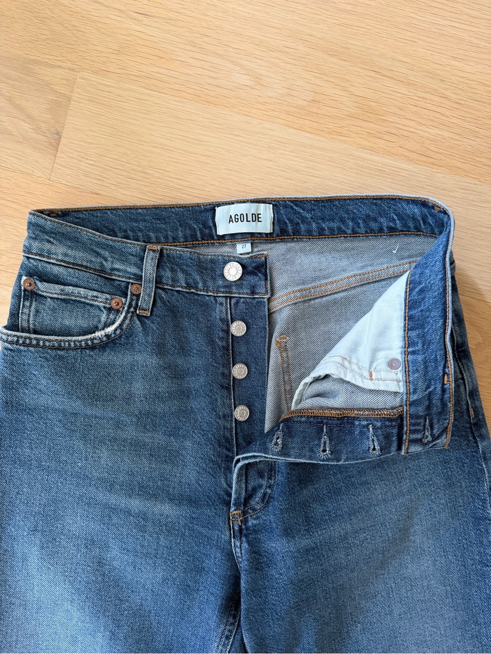 Agolde 90s Pinch Waist Crop Jean (Overcast) - Picture 4 of 6